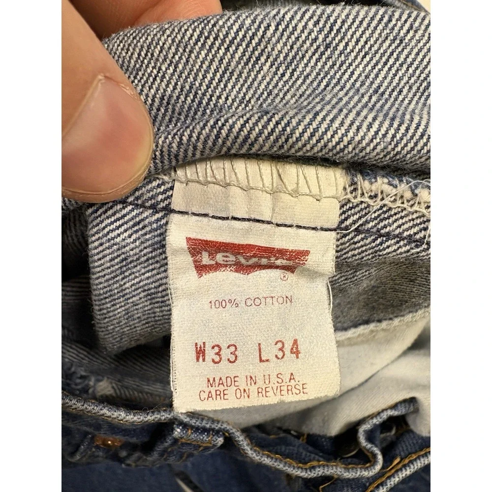 Vintage Levis 550 Made in USA Jeans Mens 33x34 Dark Wash Relaxed Tapered 1992